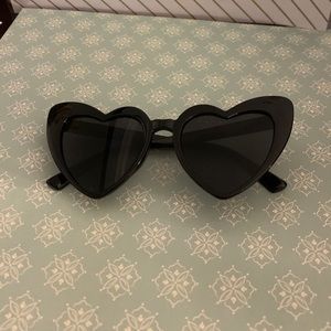 Heart shaped black sunglasses